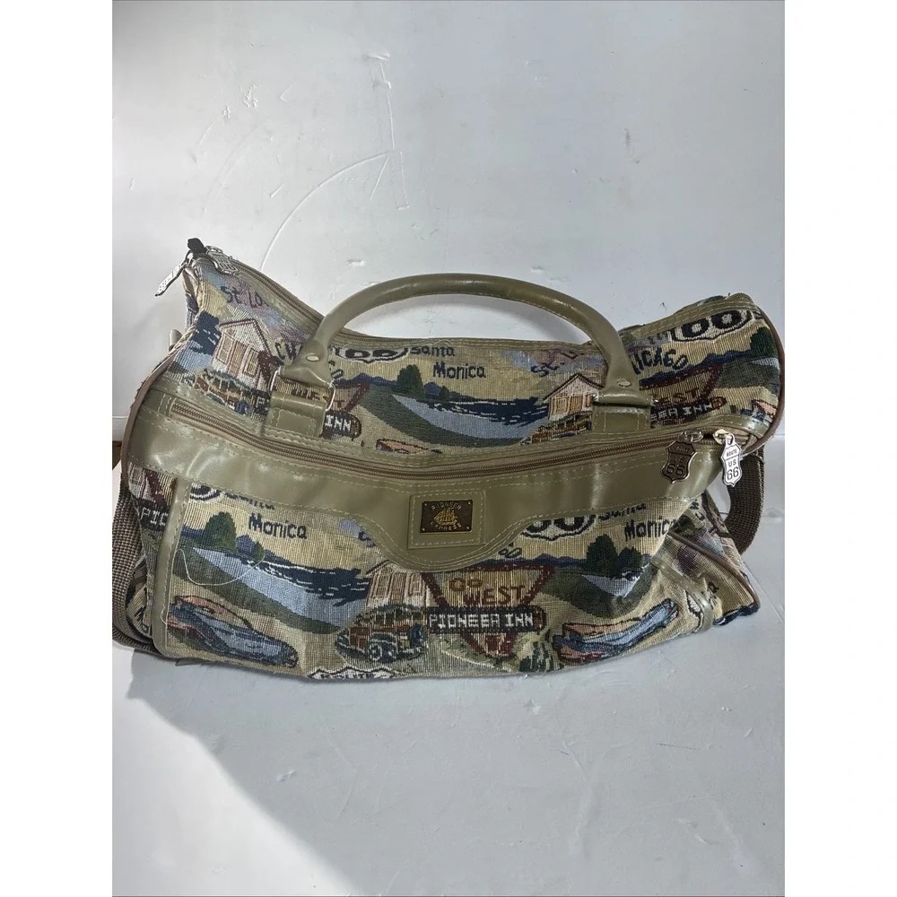 Vintage Pioneer Express Route 66 Tapestry Weekender Travel Bag